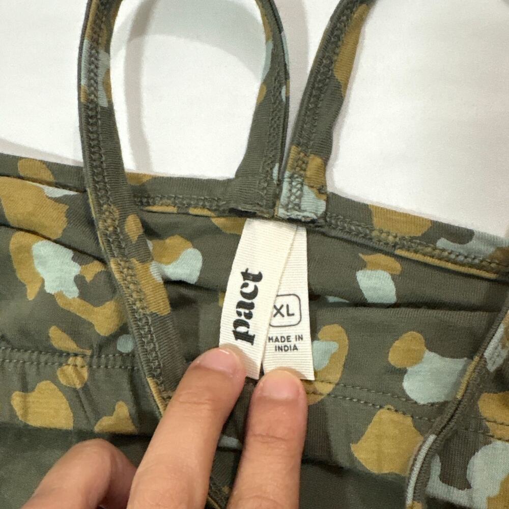 Pact Women XL Organic Cotton Fit & Flare Midi Dress Camo Pockets Casual Everyday - Picture 6 of 9